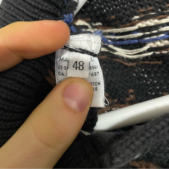 BENETTON Mens Polo Neck Sweater Multicolor Pullover Long Sleeve - Picture 3 of 10